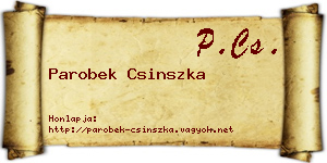 Parobek Csinszka névjegykártya